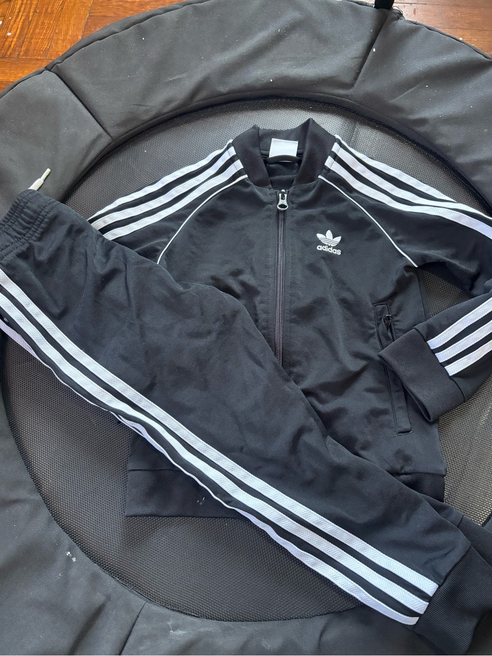 adidas Black Jogger Pants with White 3-Stripes